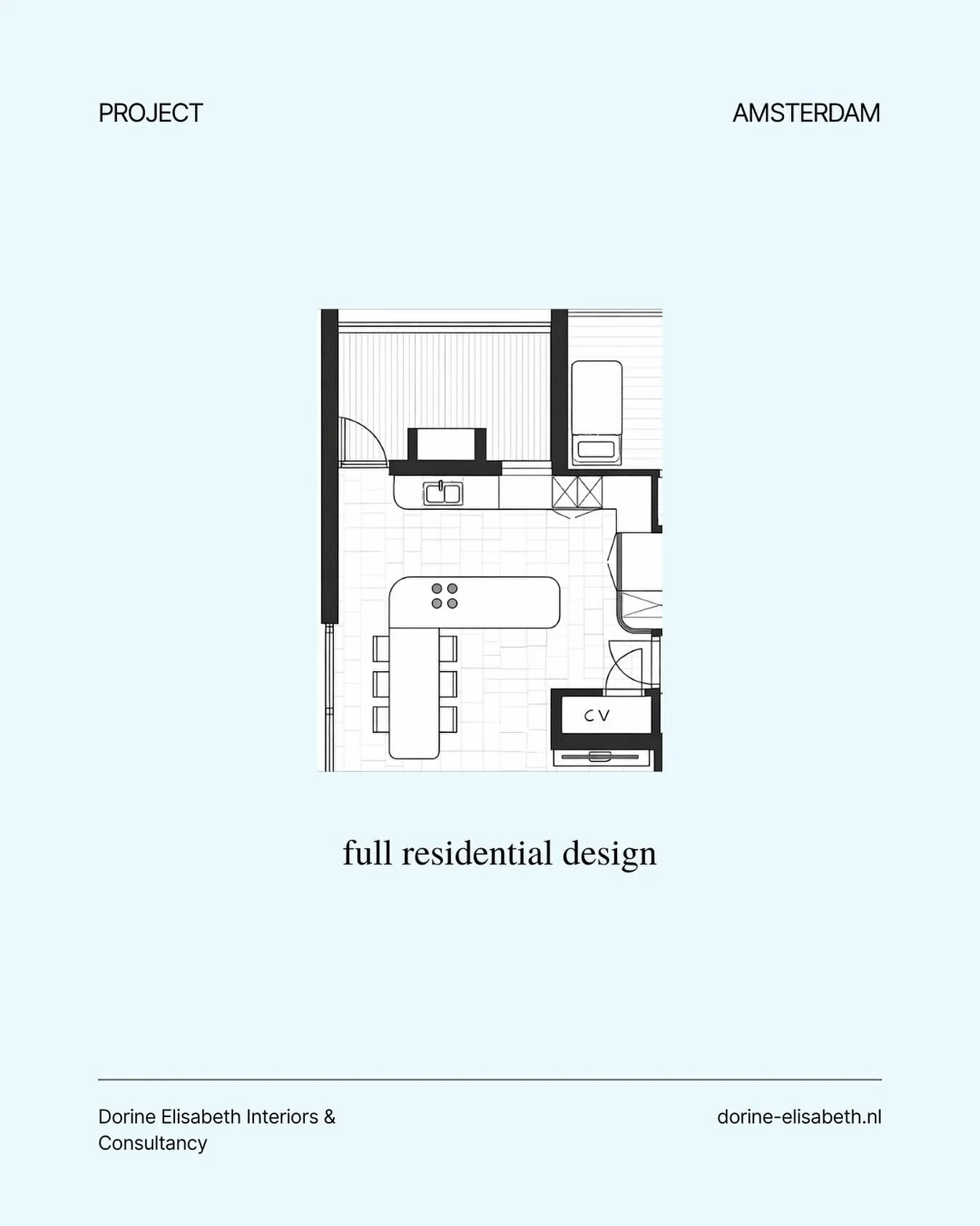 Kitchen floorplan of our project in Amsterdam #interiordesign #kitchen #amsterdam