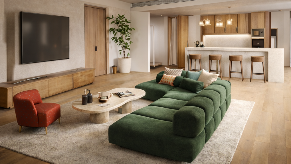 Interior design of a chic and modern living room. Interieurontwerp in Amsterdam.