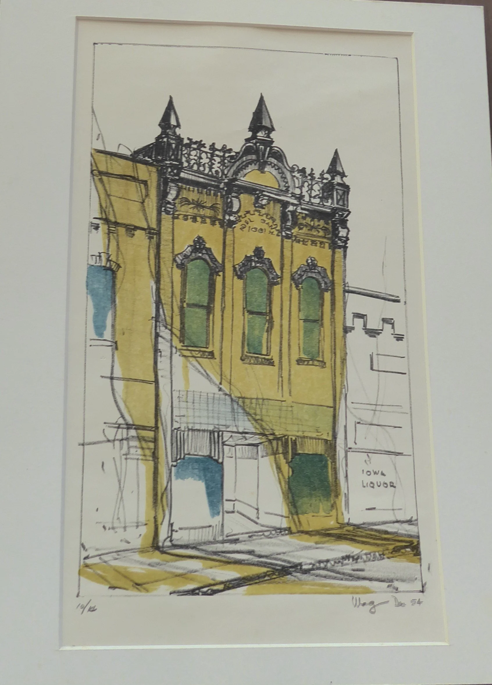 Painting of the famous Adel State Bank done by William Wagner