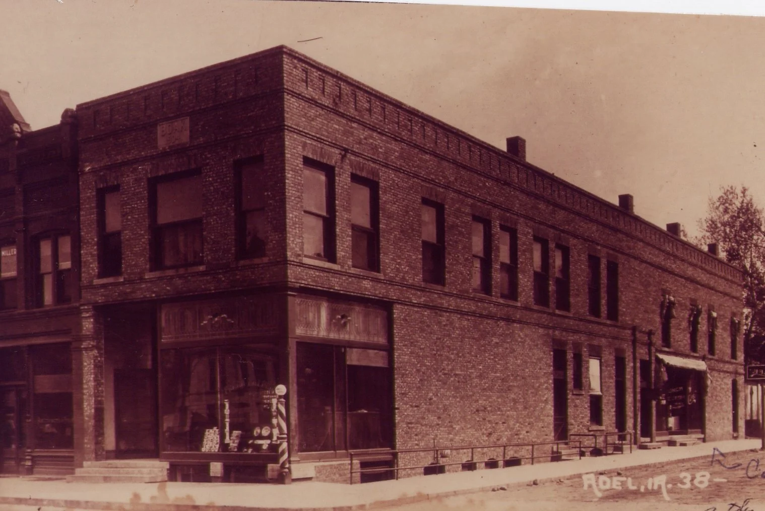 Brick building corner view