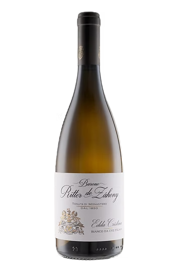 Bottiglia di vino bianco con etichetta tradizionale