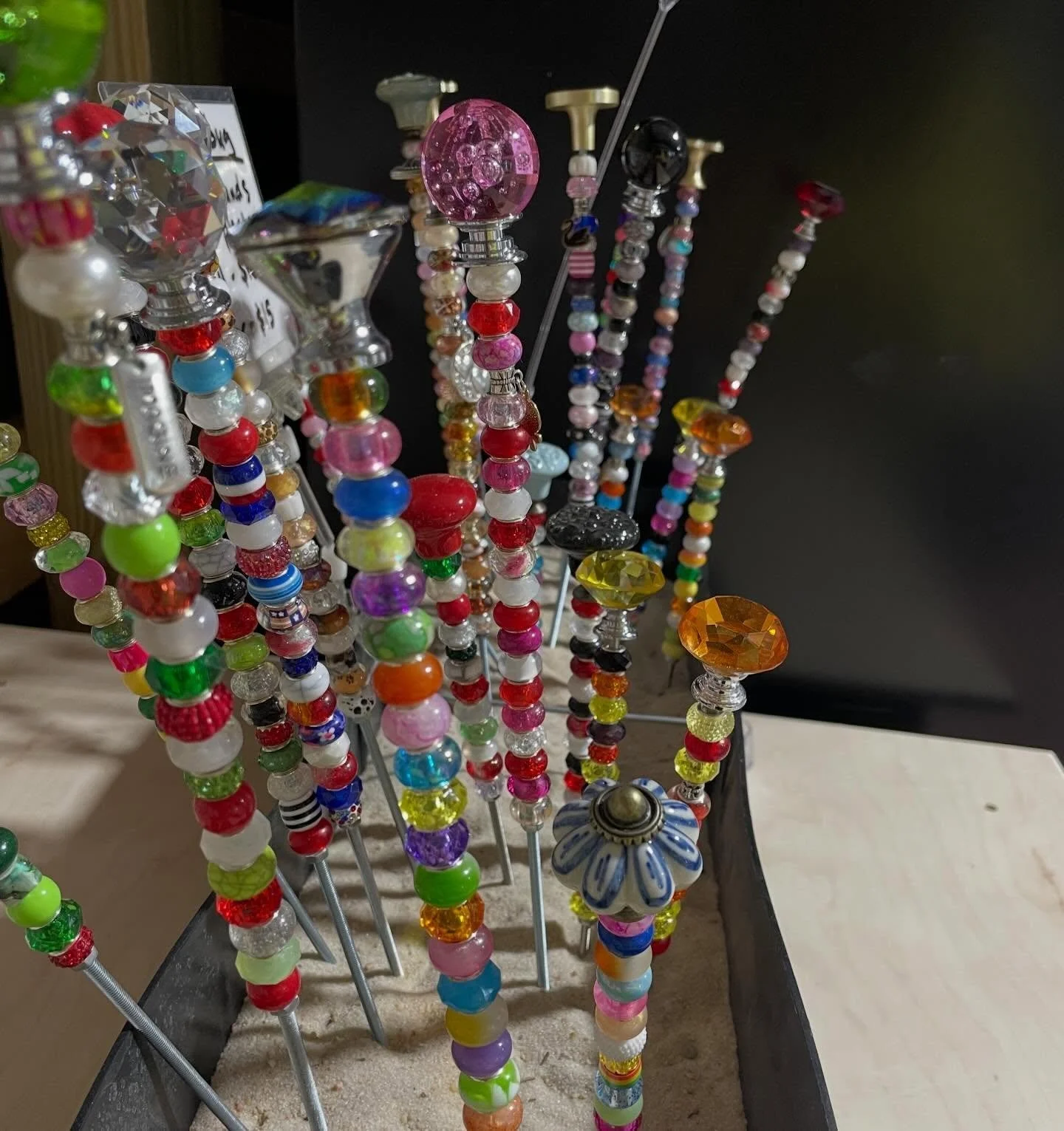 Glitterbug&rsquo;s fairy wands are back for another season at the BLFS. Perfect for a potted plant, for magical spells or fairy gardens, they come in 2 sizes. Created by Bristol, a late elementary age gal, these colorful creations will bring delight 