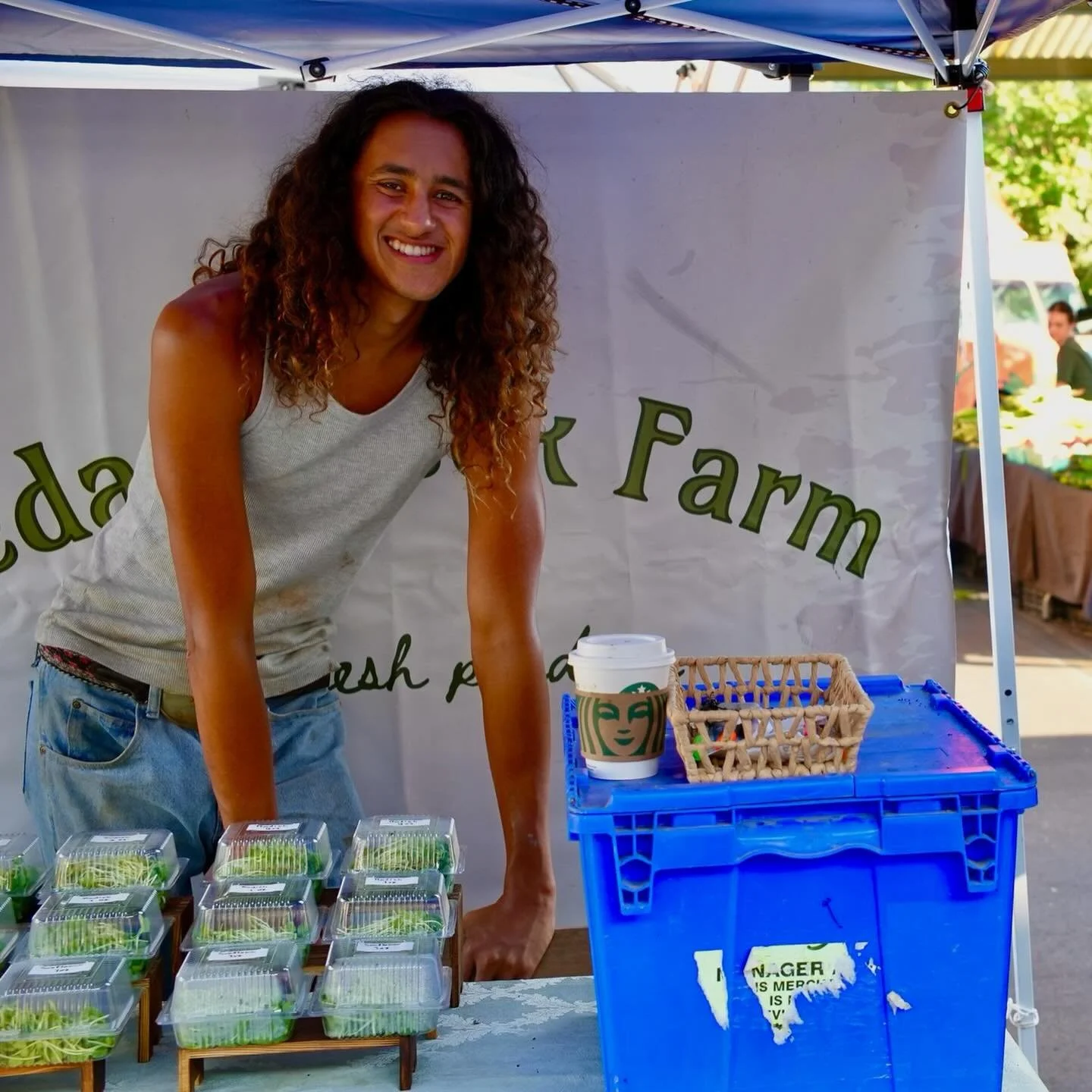 @cedarcreekfarm1 is our vendor highlight.  In his 2nd year at the BLFS, microgreens grown by Kobe are back in stock! Kobe works hard and loves what he does on his southern Monroe County farm.  Raising animals alongside growing organic produce in a su