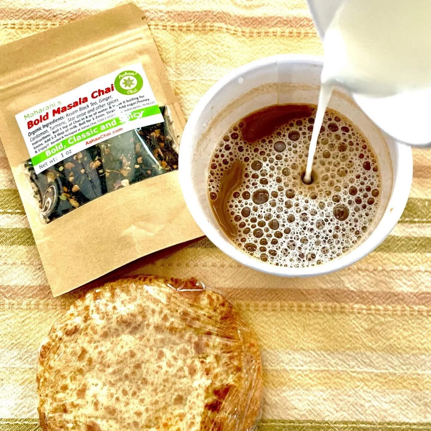 At @aahaachai, Raji and crew create unique organic chai selections by hand crafting &amp; blending using high quality tea and natural spices. Their chai concentrates and loose leaf teas are available at the farm stop! #knowyourfarmerknowyourfood #buy