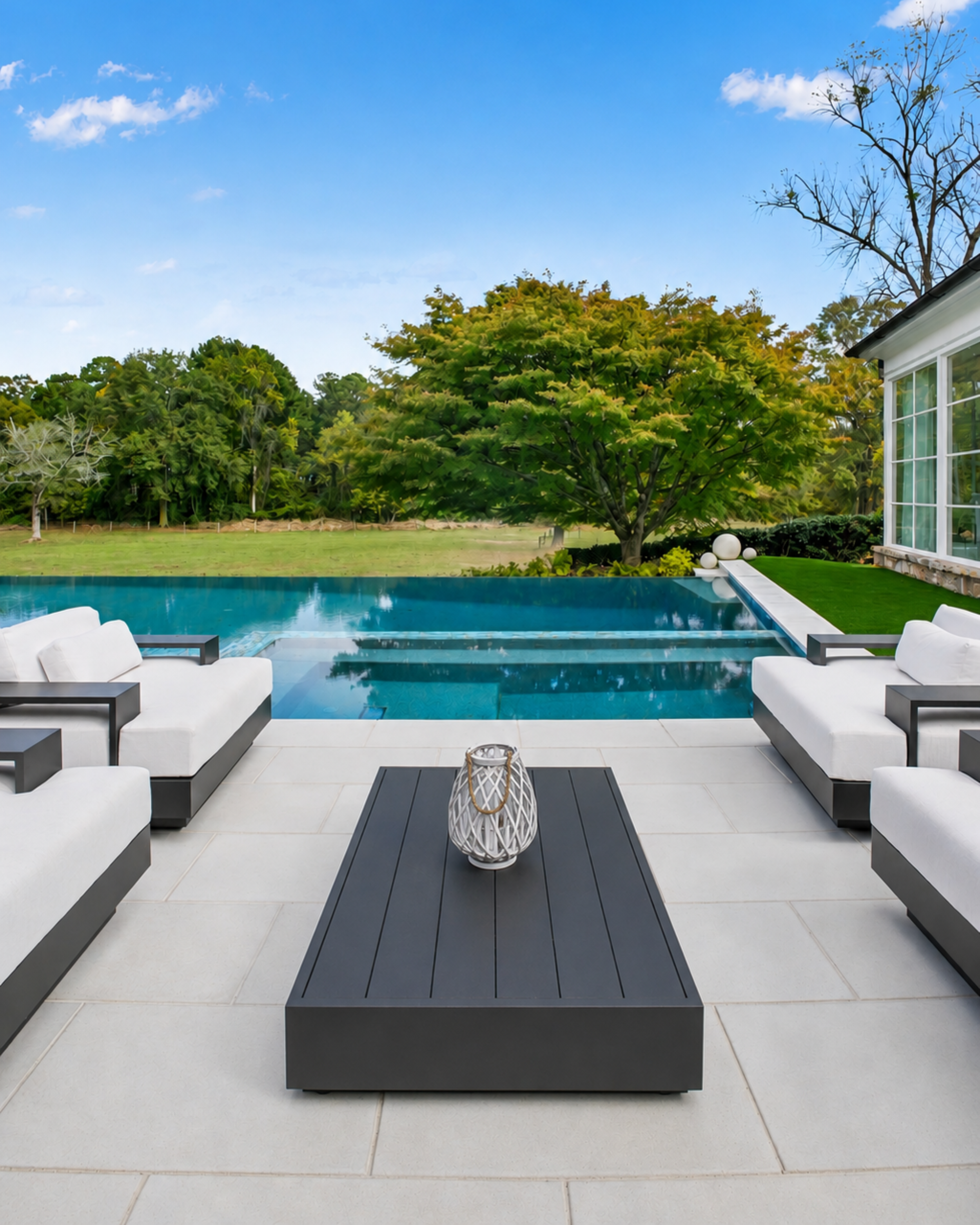 FireRock Oyster Concrete Pavers on a Pool Deck
