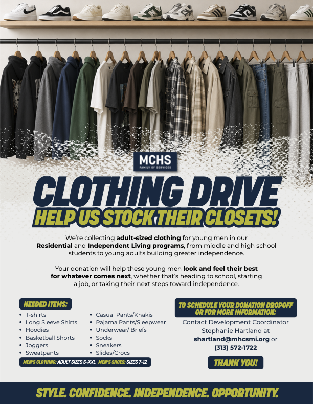 clothing drive flyer