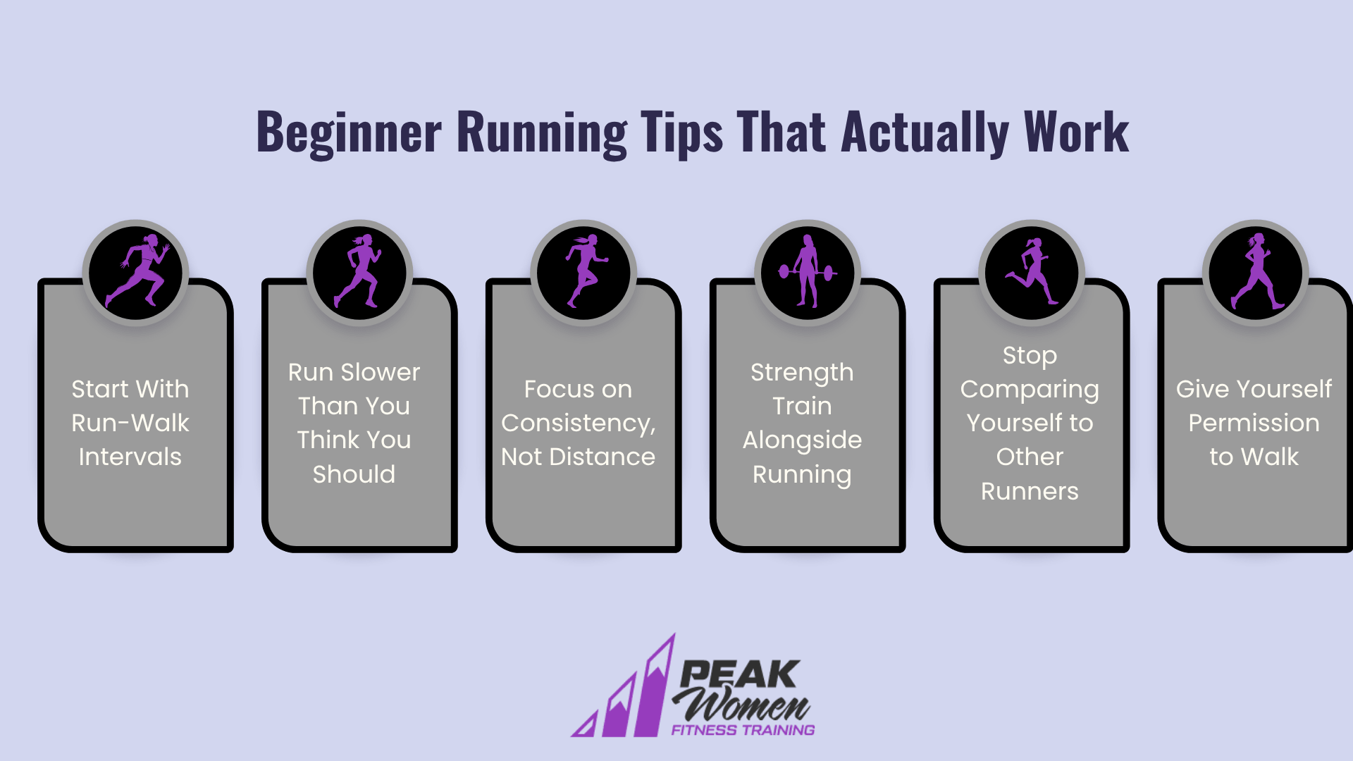 graphic showing running tips for beginners that actually work