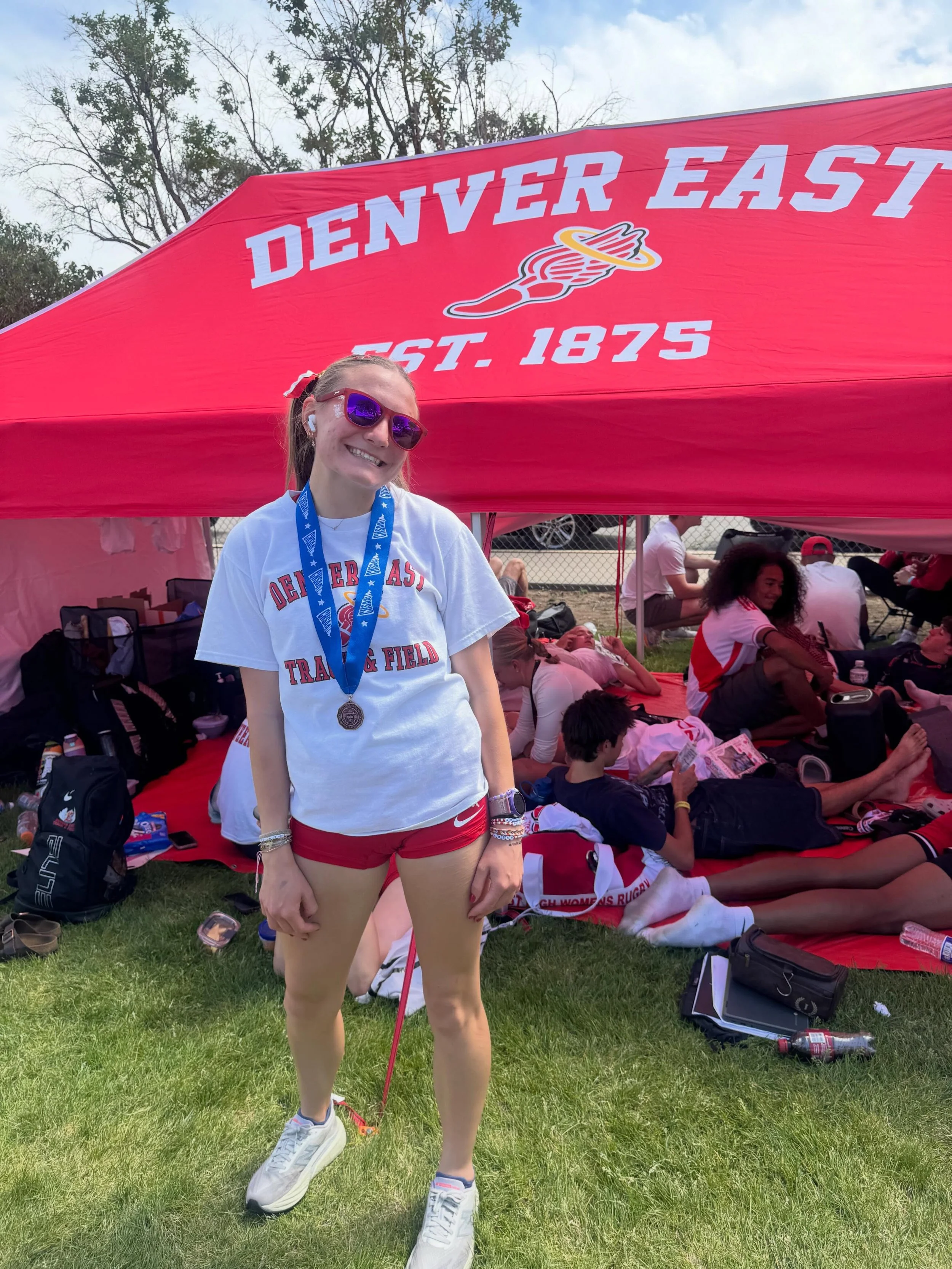 Avery Johnson runs a PR of 2:13.34 in the 5A State Final to take 7th Place!!! She came in seeded 9th.  BIG RACE AVERY then split 57 on the 4x4! 💪🏻 🏅 

@denvereasths @eastangels_madamprincipal @east.angels.hurdles @east_angels_athletics @coachjayjo