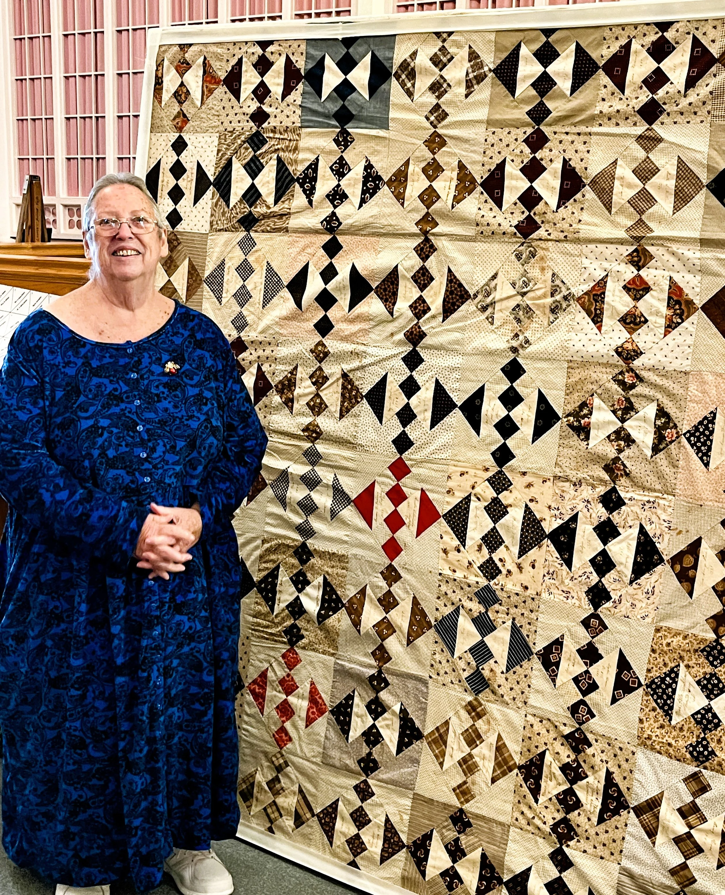 Carol Corey-Dziubek, inherited ancestor's quilt
