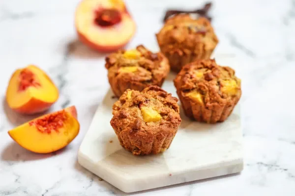 Vanilla Peach Muffins
