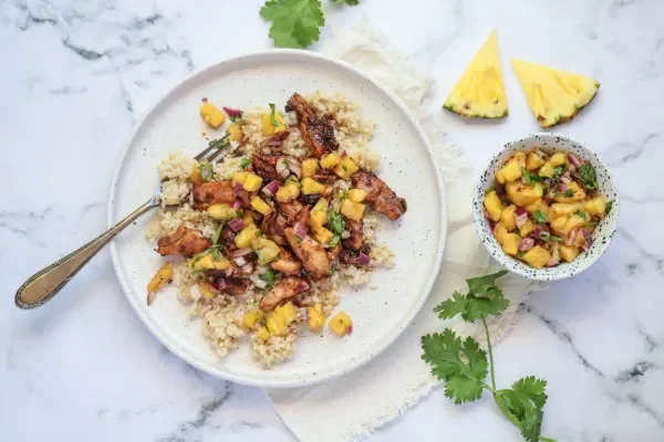 Tropical Pineapple Chicken with Fresh Pineapple Salsa