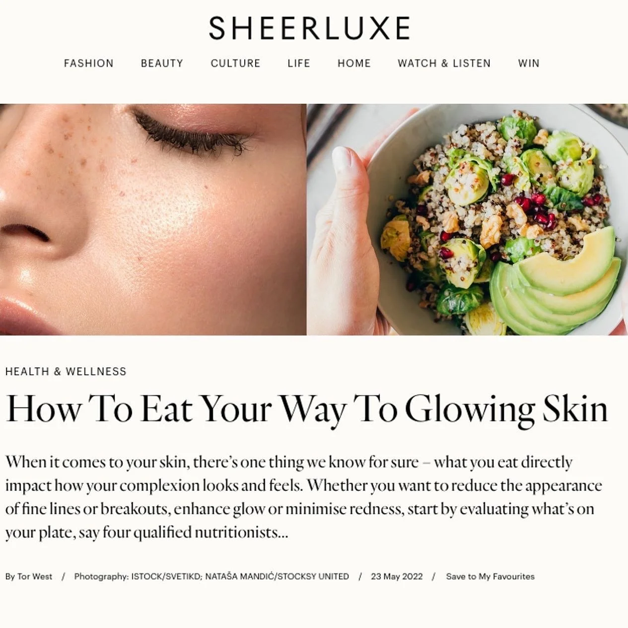 Skin-feeding foods: sheerluxe