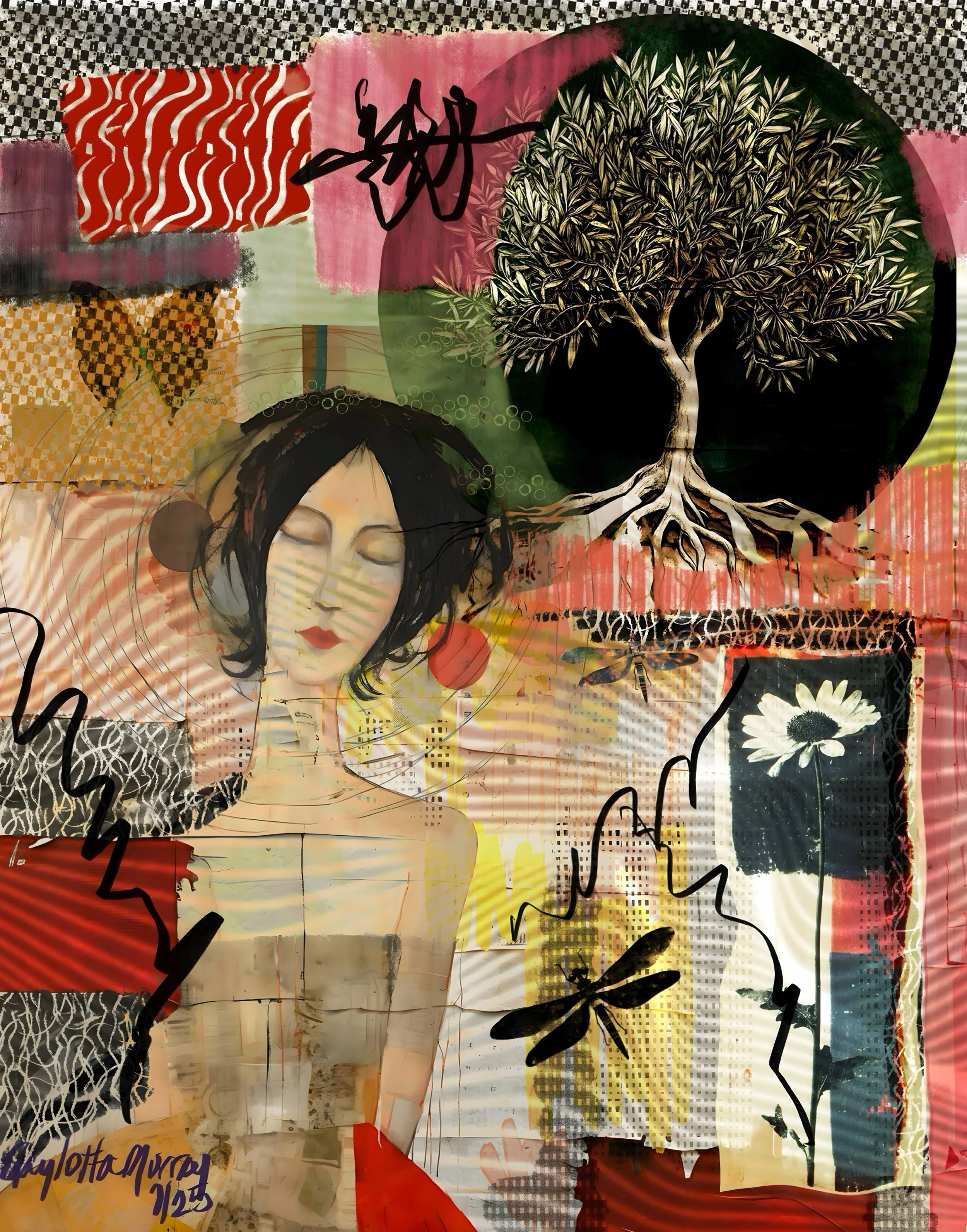 Rooted in Her Dreams - Expressionist Art Print