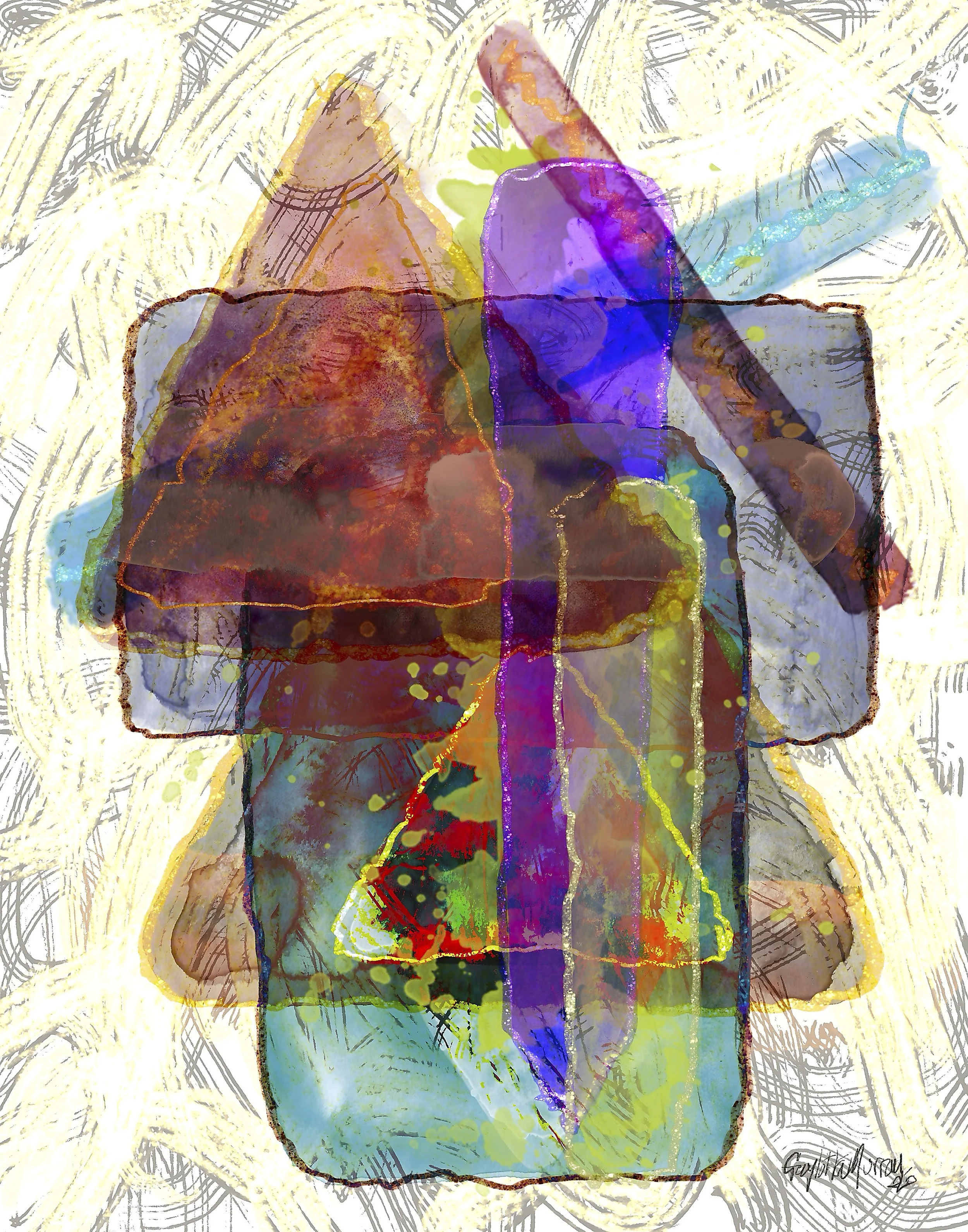 Lay Down Your Cross - Expressionist Abstract Art Print