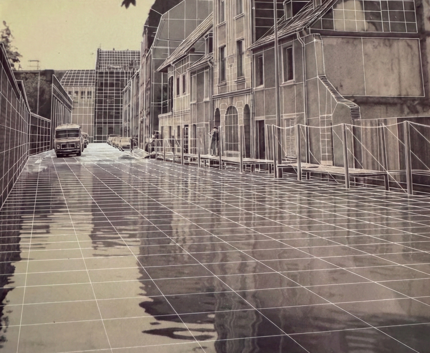 Köln Hochwasser Zugasse 27-29 3D Rasterscan