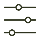 Three horizontal sliders with adjustable knobs