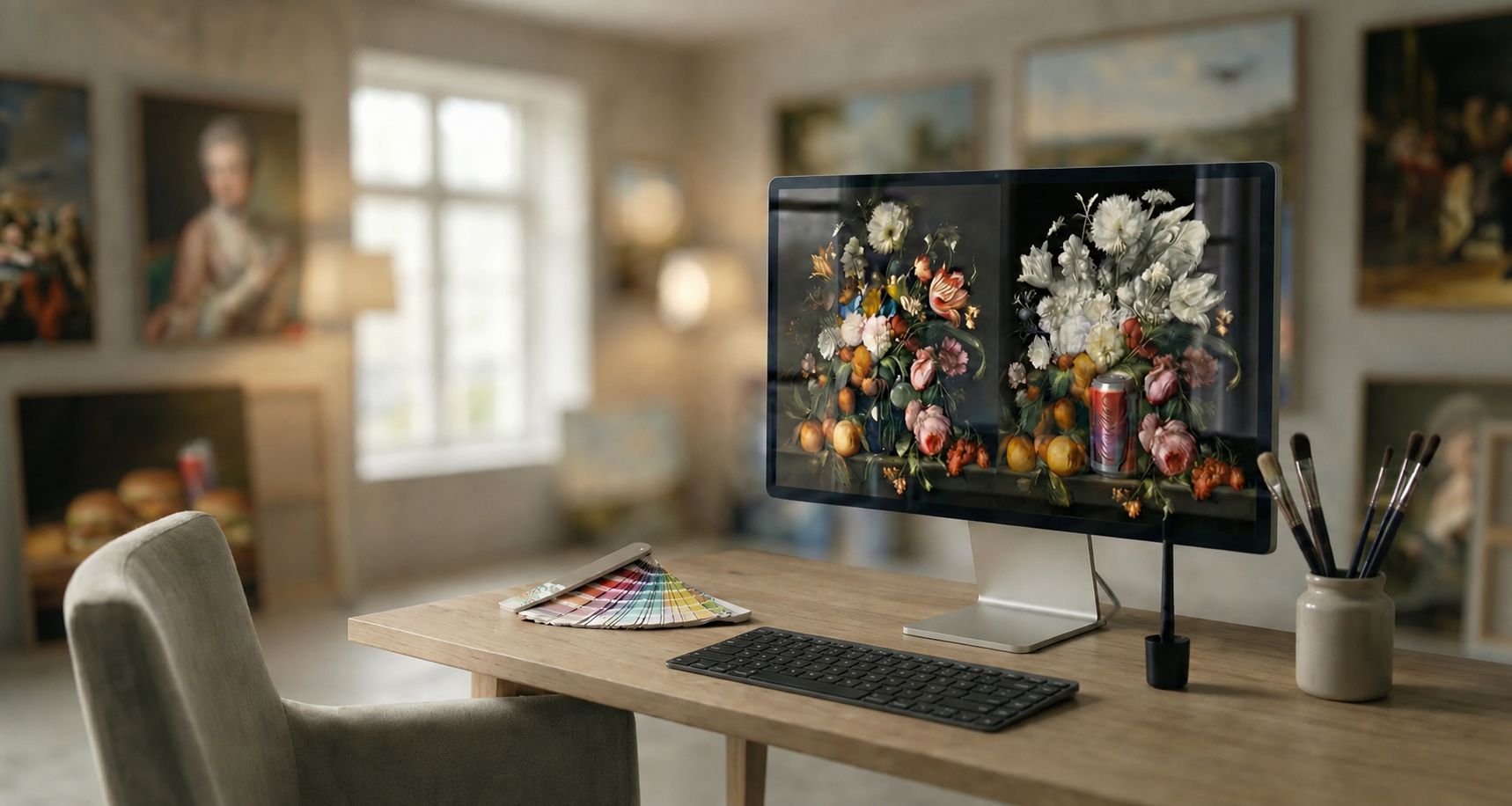 Digitales ClassicTwist-Atelier mit historischer Malerei und modernem Detail