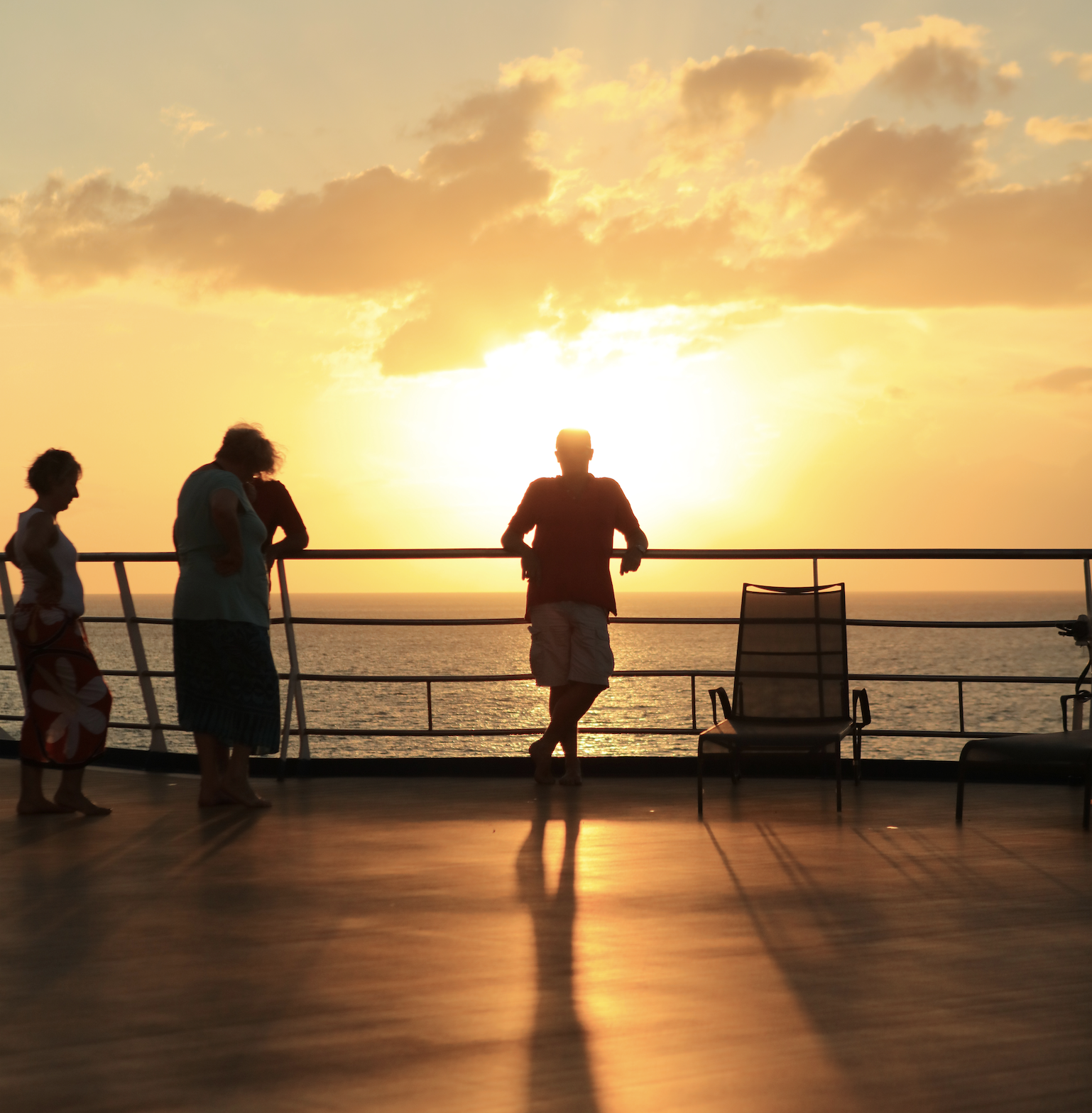 people sunset cruise deck