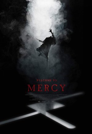 A person hanging from a ladder in front of a cloud of smoke or fog, with the words 'Welcome to Mercy' at the bottom of the image.
