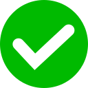 Green circle with white checkmark inside