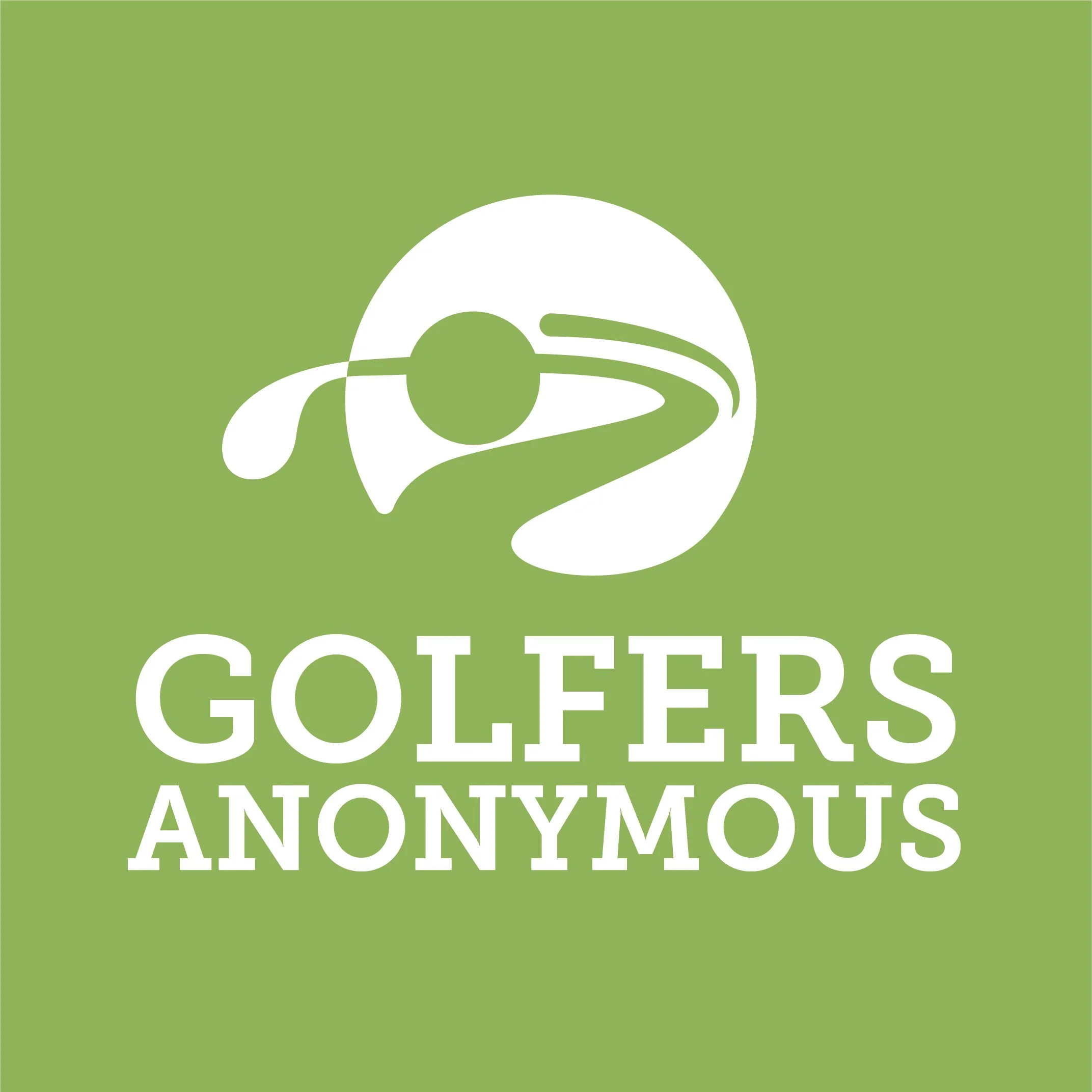 Logo of Golfers Anonymous featuring a stylized golfer swinging a club, with the text 'GOLFERS ANONYMOUS' beneath.