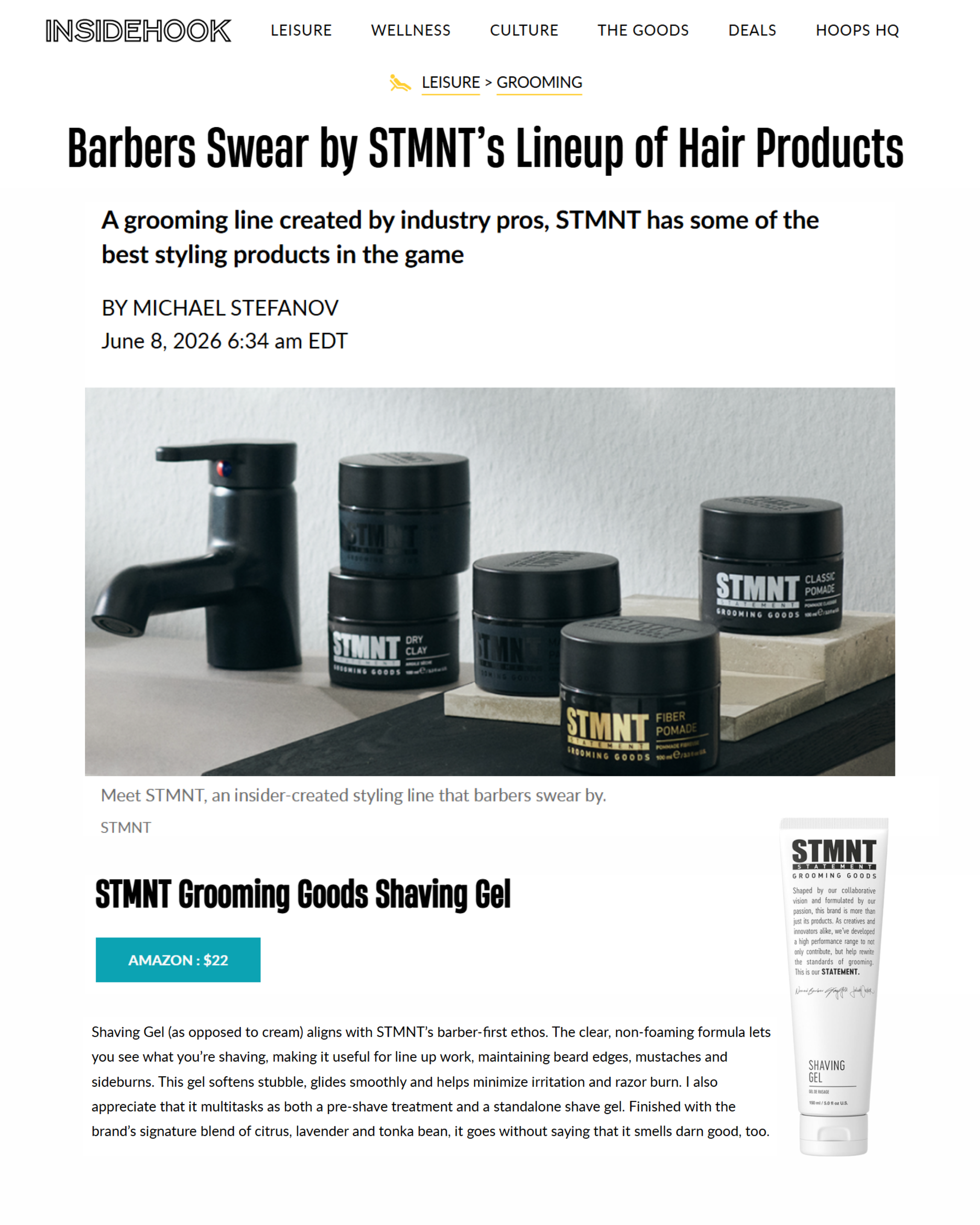 Inside Hook: Barbers Swear by STMNT's Lineup of Hair Products