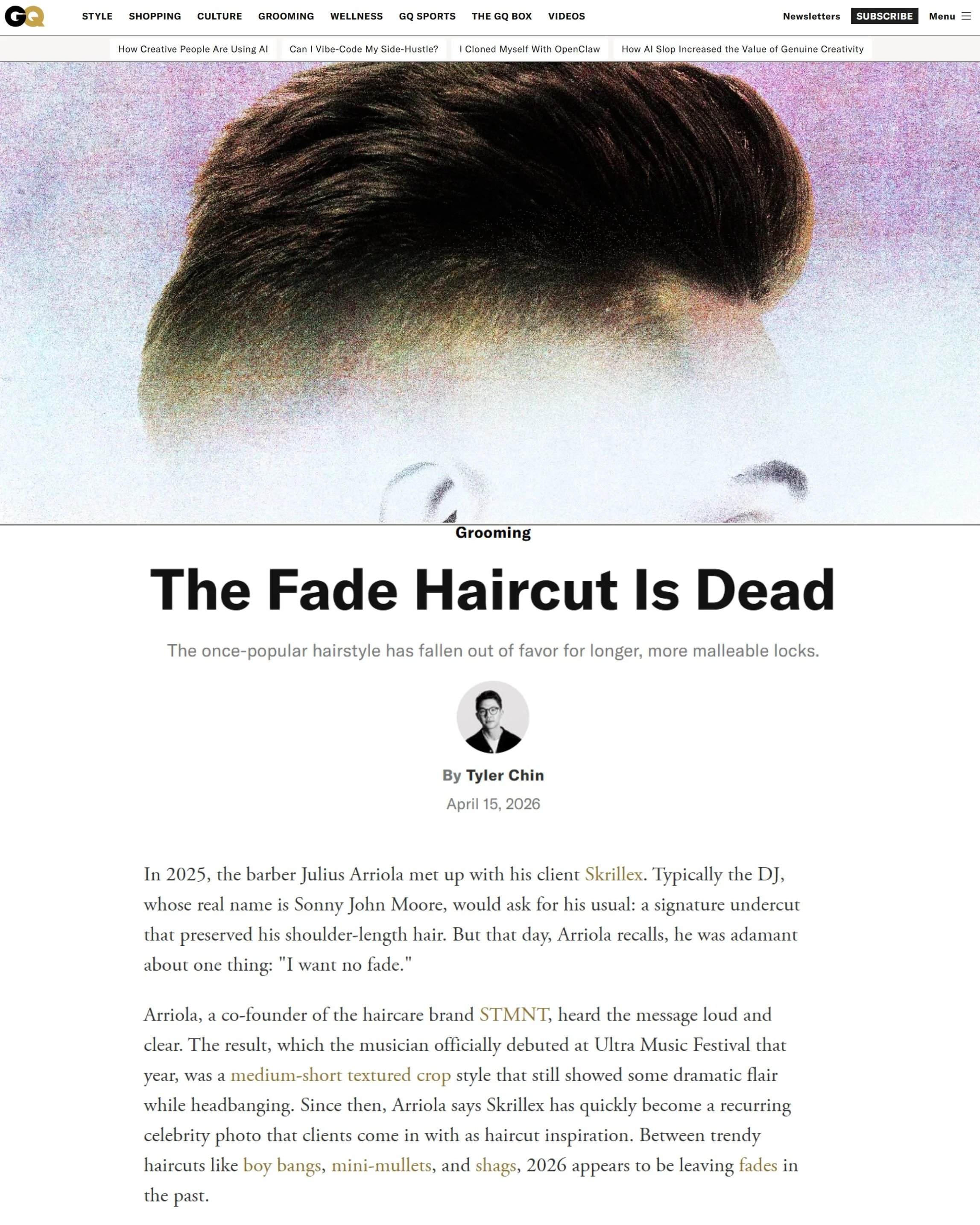 GQ: The Fade Haircut is Dead