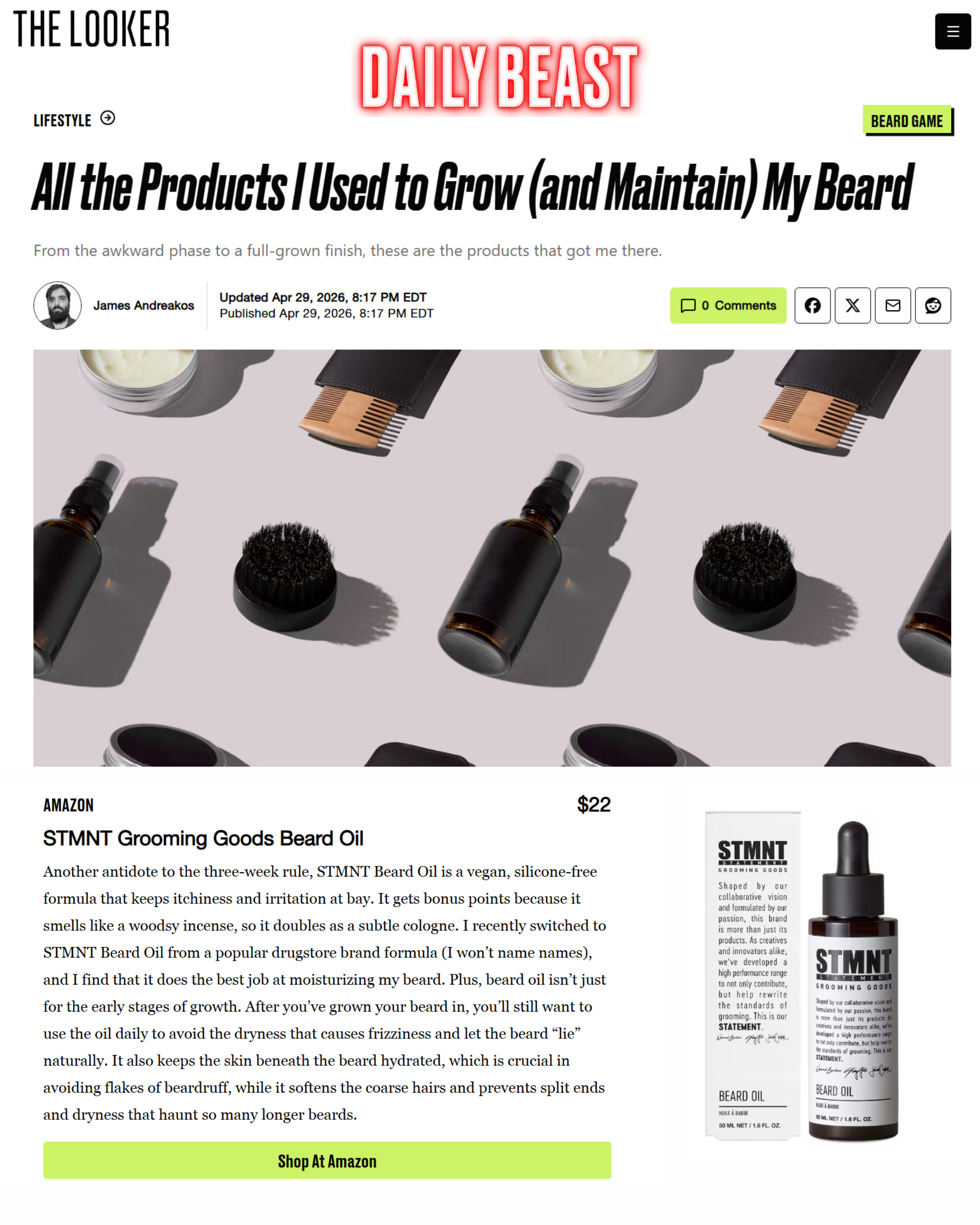 DailyBeast: All the Products I Used to Grow (and Maintain) My Beard