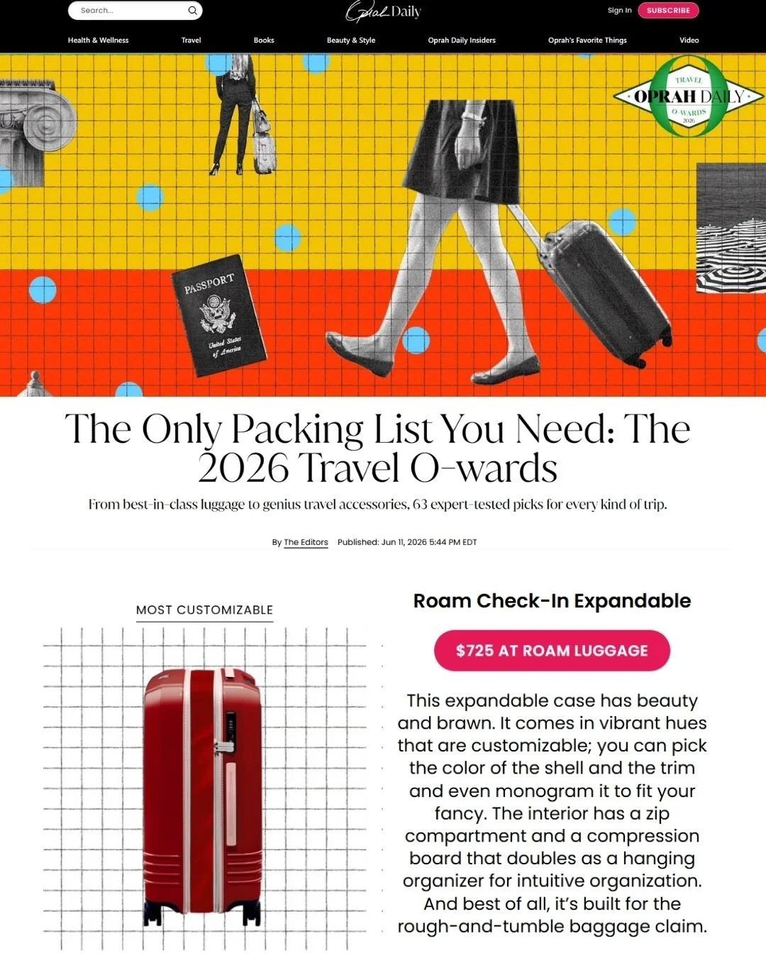 Oprah Daily Travel Awards