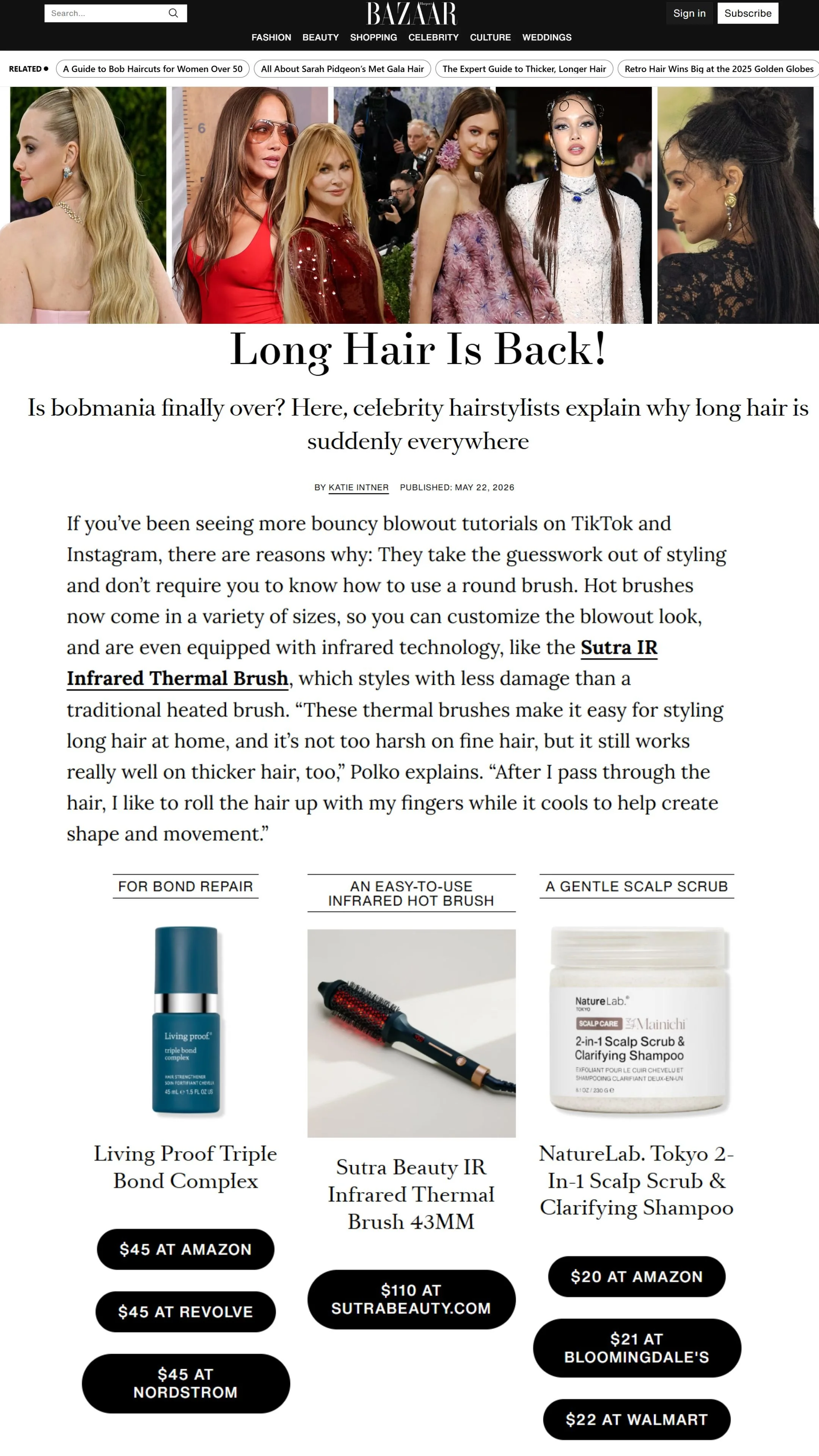 Harper's Bazaar- Long Hair is Back