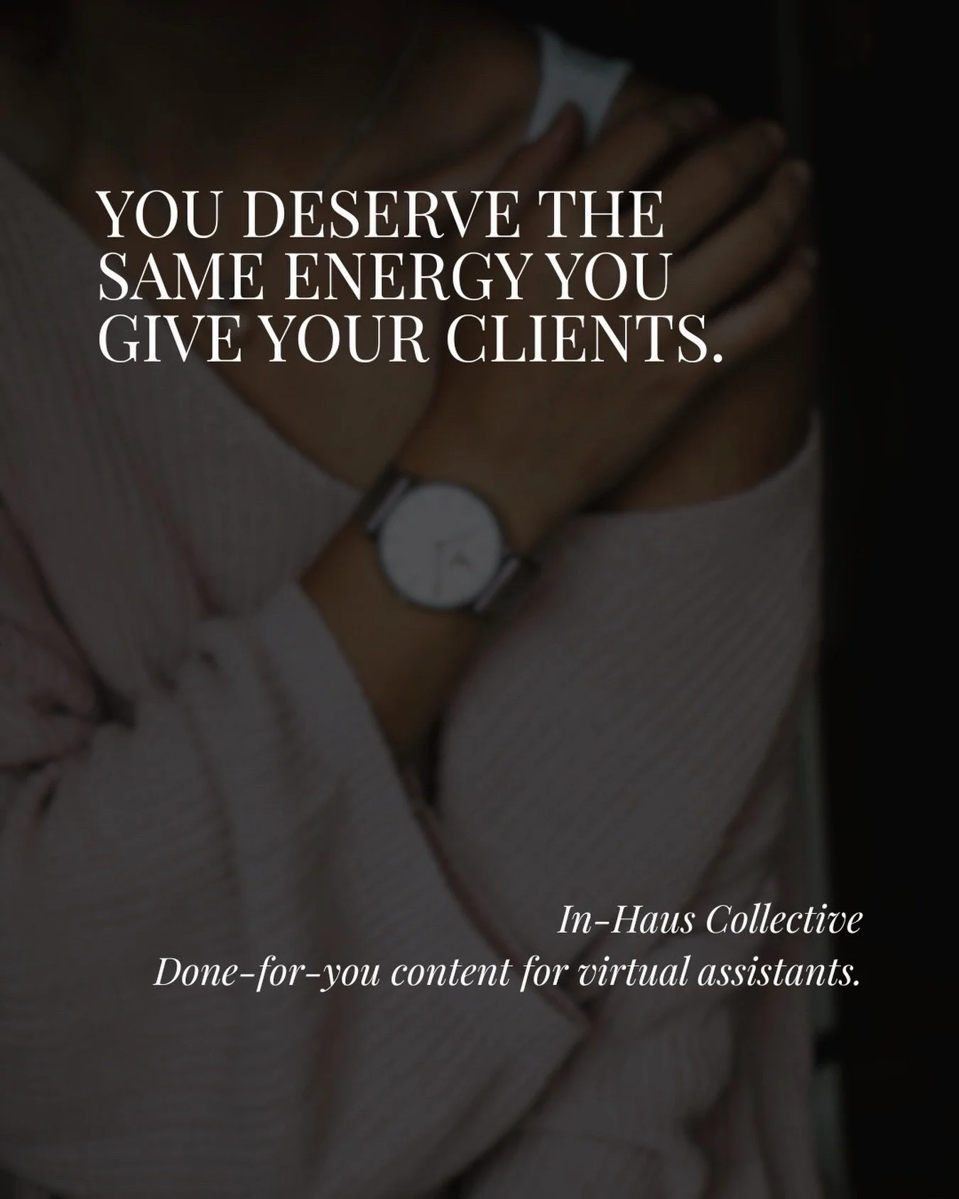 Read that again. Let it actually land.

You show up for your clients with enthusiasm, creativity, and professionalism every single day. You anticipate their needs. You go above and beyond. You deliver on time, every time, even when life is messy and 