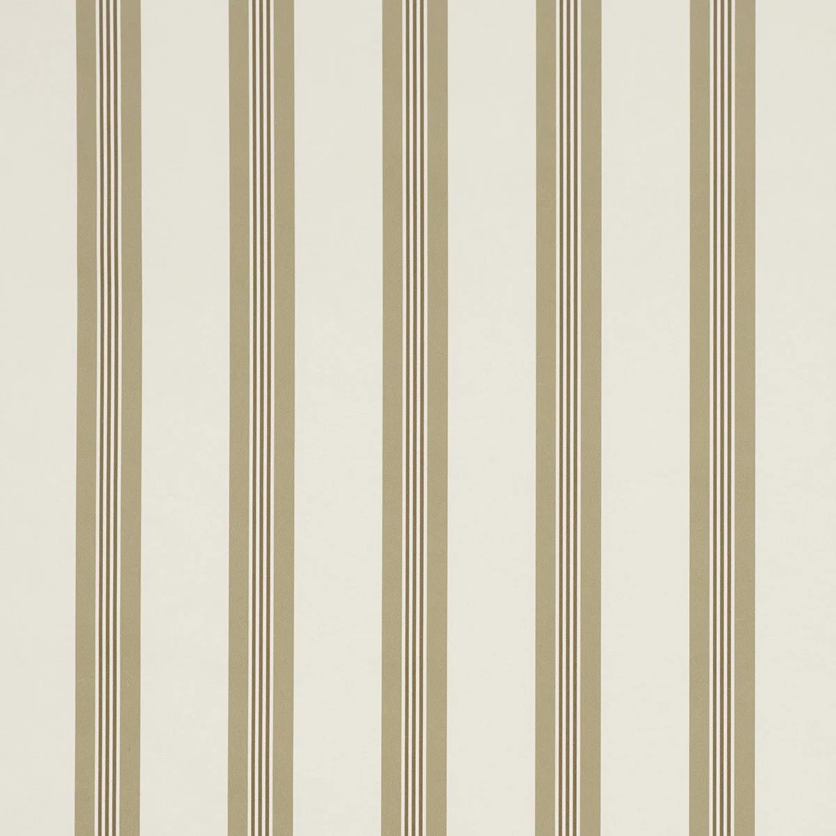 Schumacher Chatham Stripe wallpaper in Driftwood, beige and taupe stripe detail