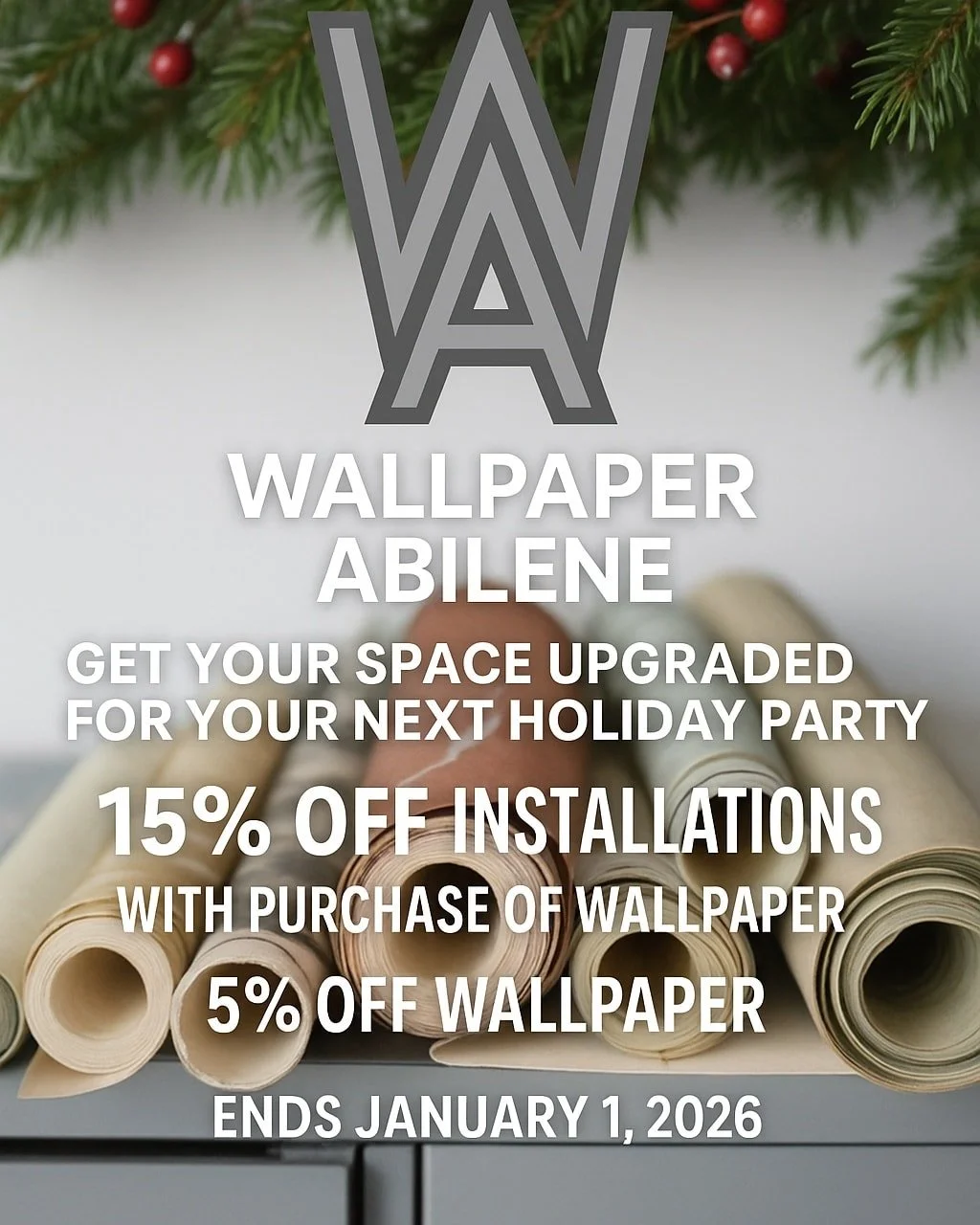There's still time to lock in this awesome deal! We can source any paper you find! Or schedule an appointment to check out our wallpaper samples!
