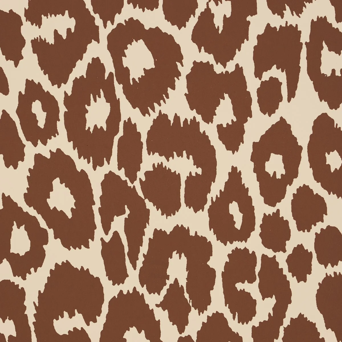 Schumacher Iconic Leopard in Brown on Neutral, close view