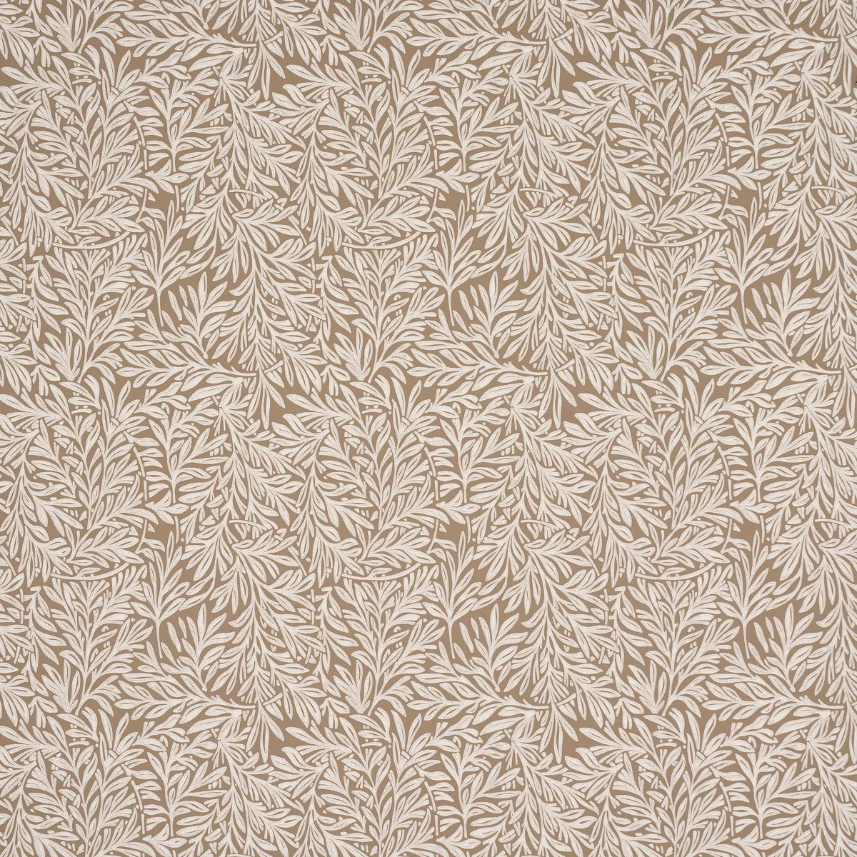 Schumacher Willow Leaf wallpaper in Mocha, pattern detail