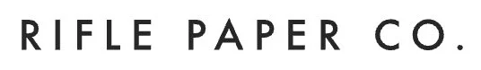 Logo with the text 'RIFLE PAPER CO.' in black, uppercase letters.