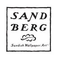 Logo with the words 'Sand Berg' and 'Swedish Wallpaper Art' underneath, with a decorative flourish.