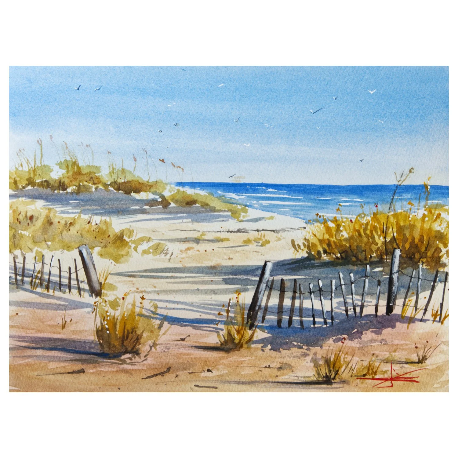 Aquarelle  – "Dunes des Landes"