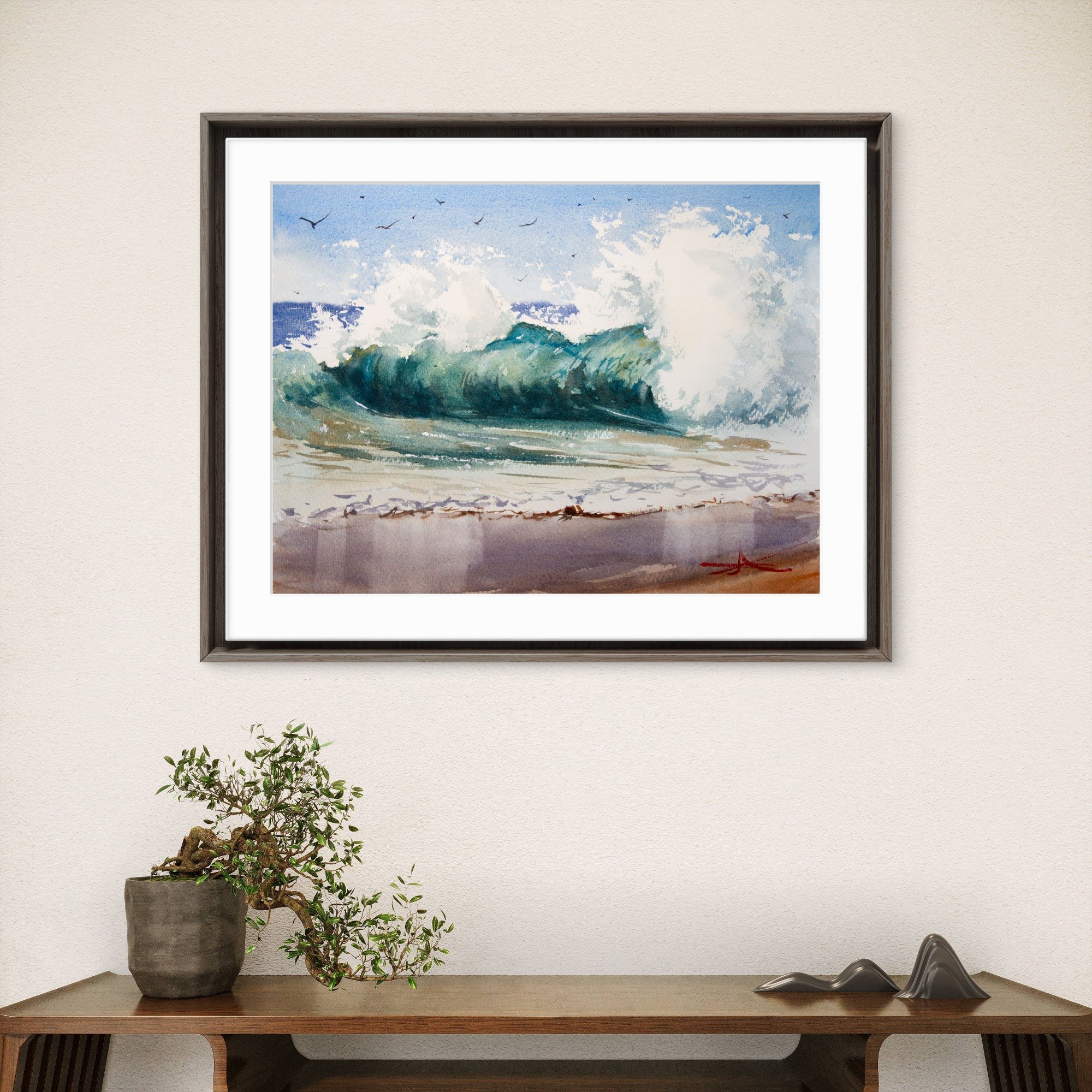 Aquarelle  – "Vague Cassante II"