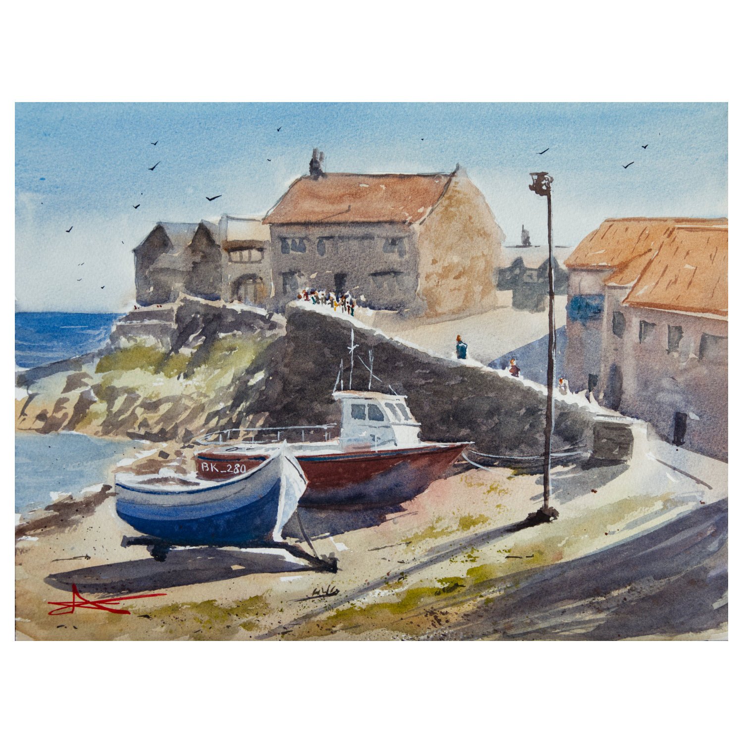 Aquarelle marine – "Craster I"