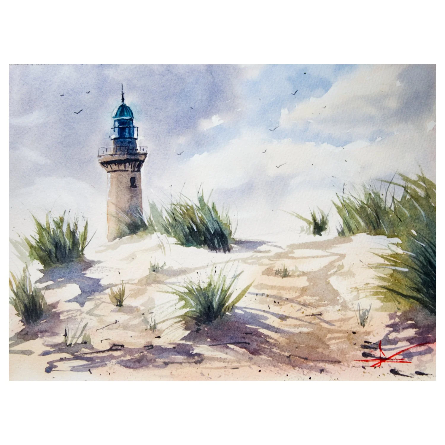 Aquarelle marine – "Dunes"