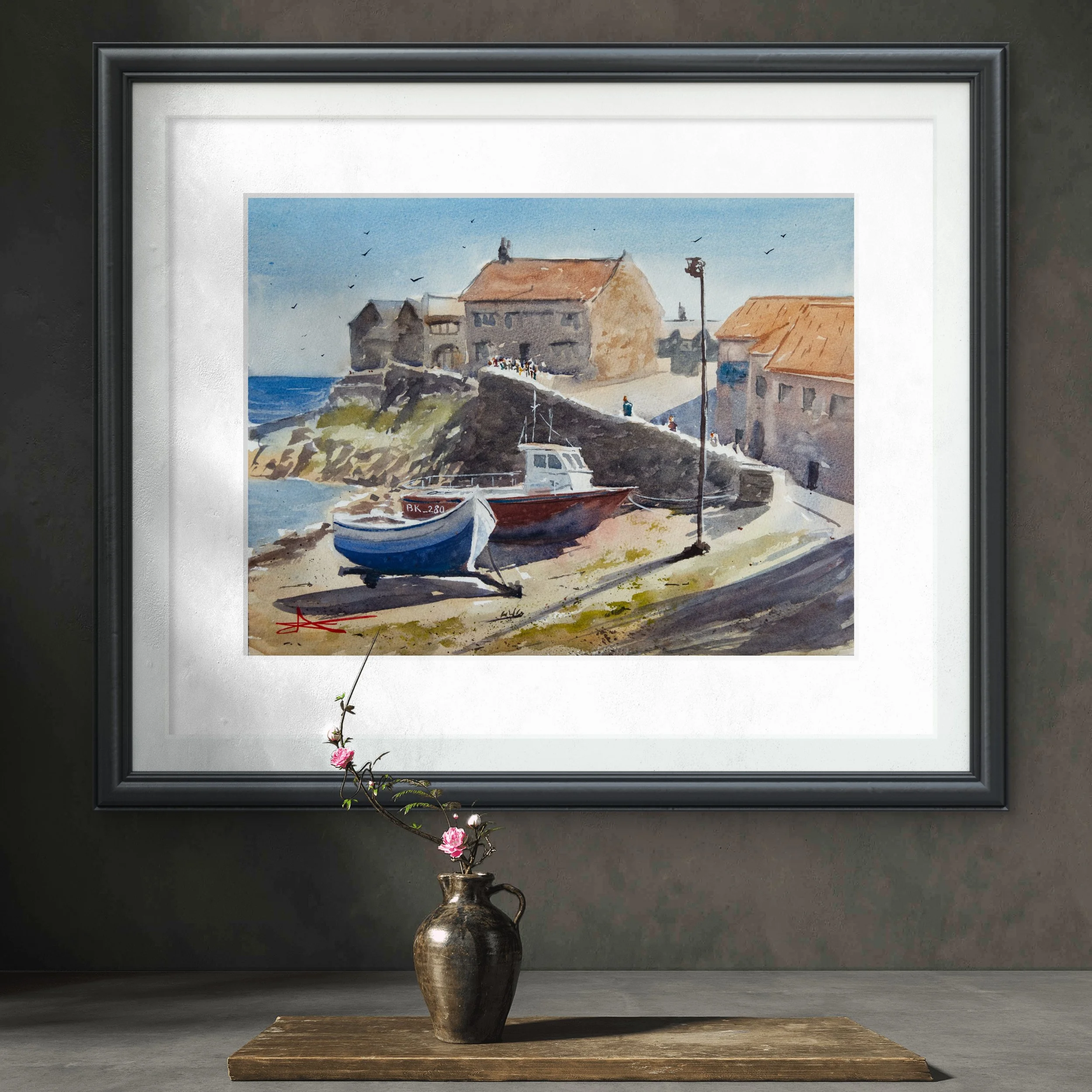 Aquarelle marine – "Craster I"