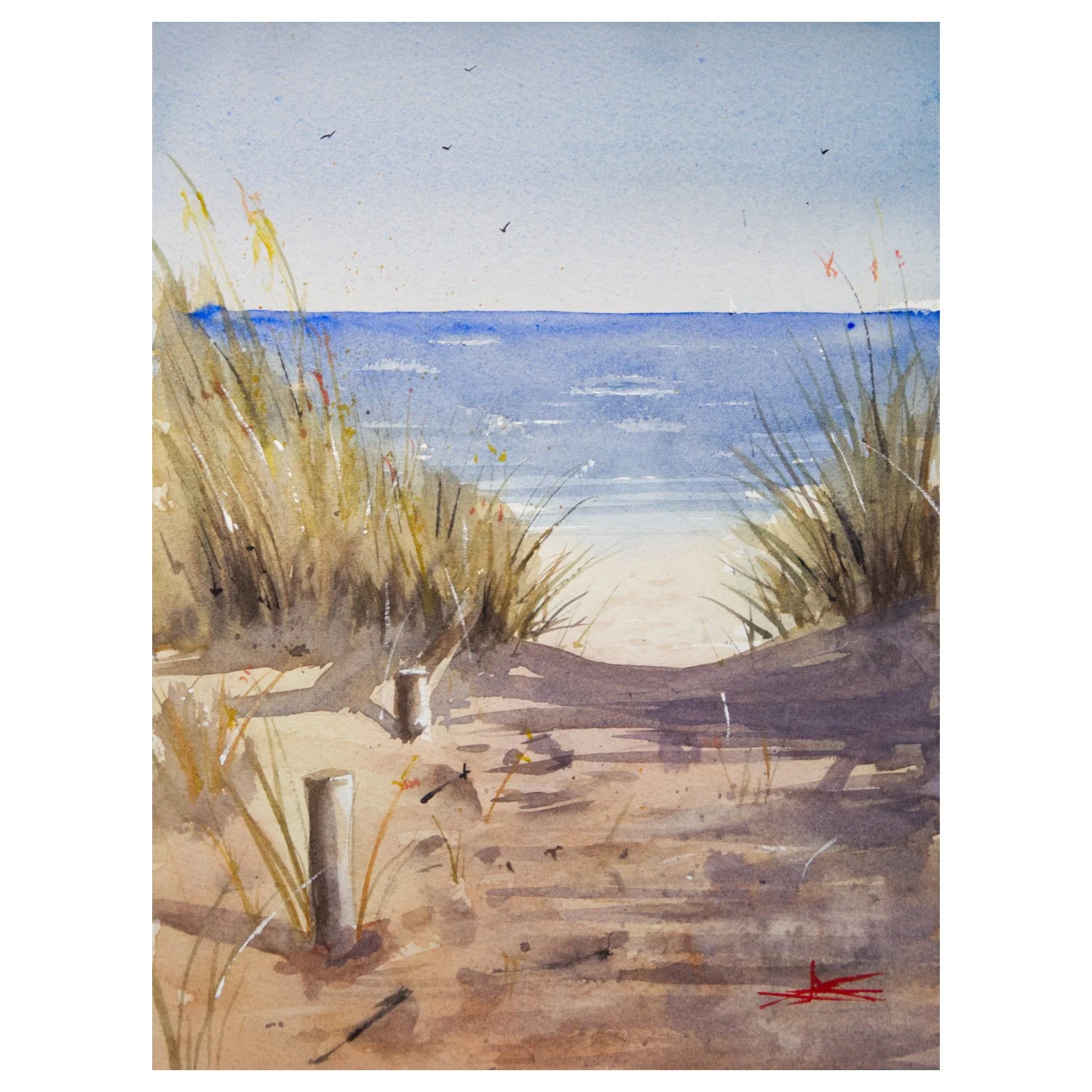 Aquarelle  – "Dunes Landes III"