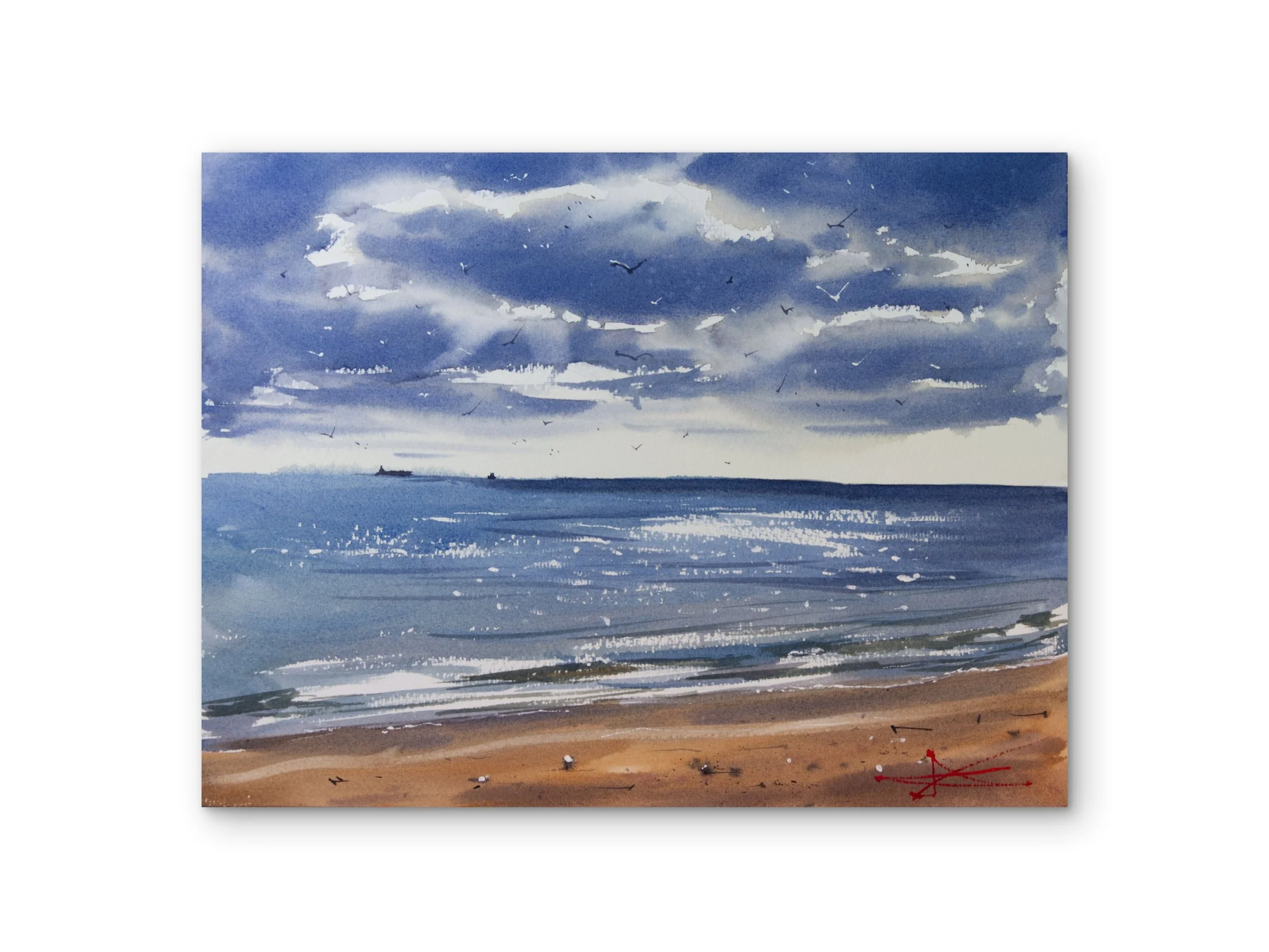 Aquarelle  – "Ciel & Mer I"