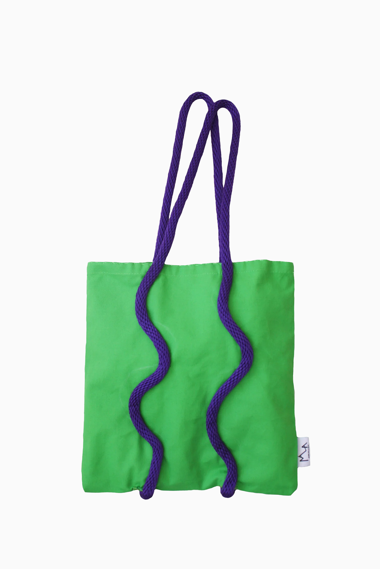 LIME GREEN & PURPLE  WIBBLY WOBBLY WONDER TOTE BAG