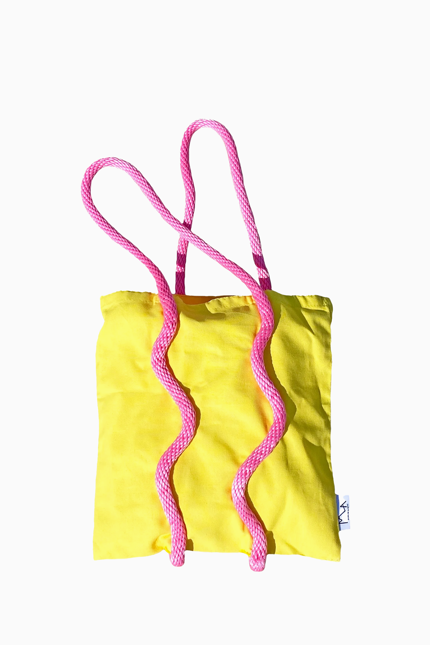 YELLOW & HOT PINK WIBBLY WOBBLY WONDER TOTE BAG