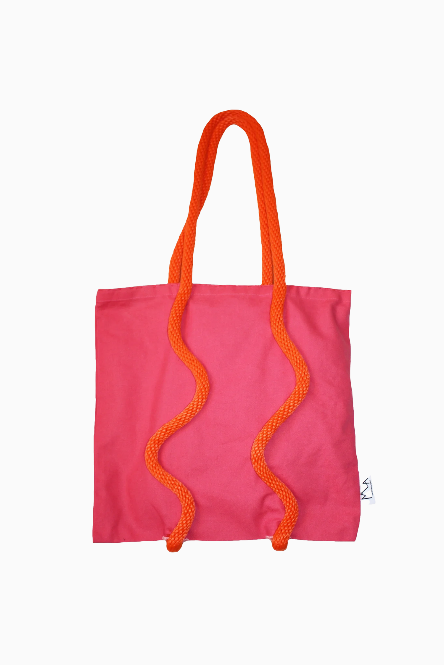 FUCHSIA & ORANGE WIBBLY WOBBLY WONDER TOTE BAG
