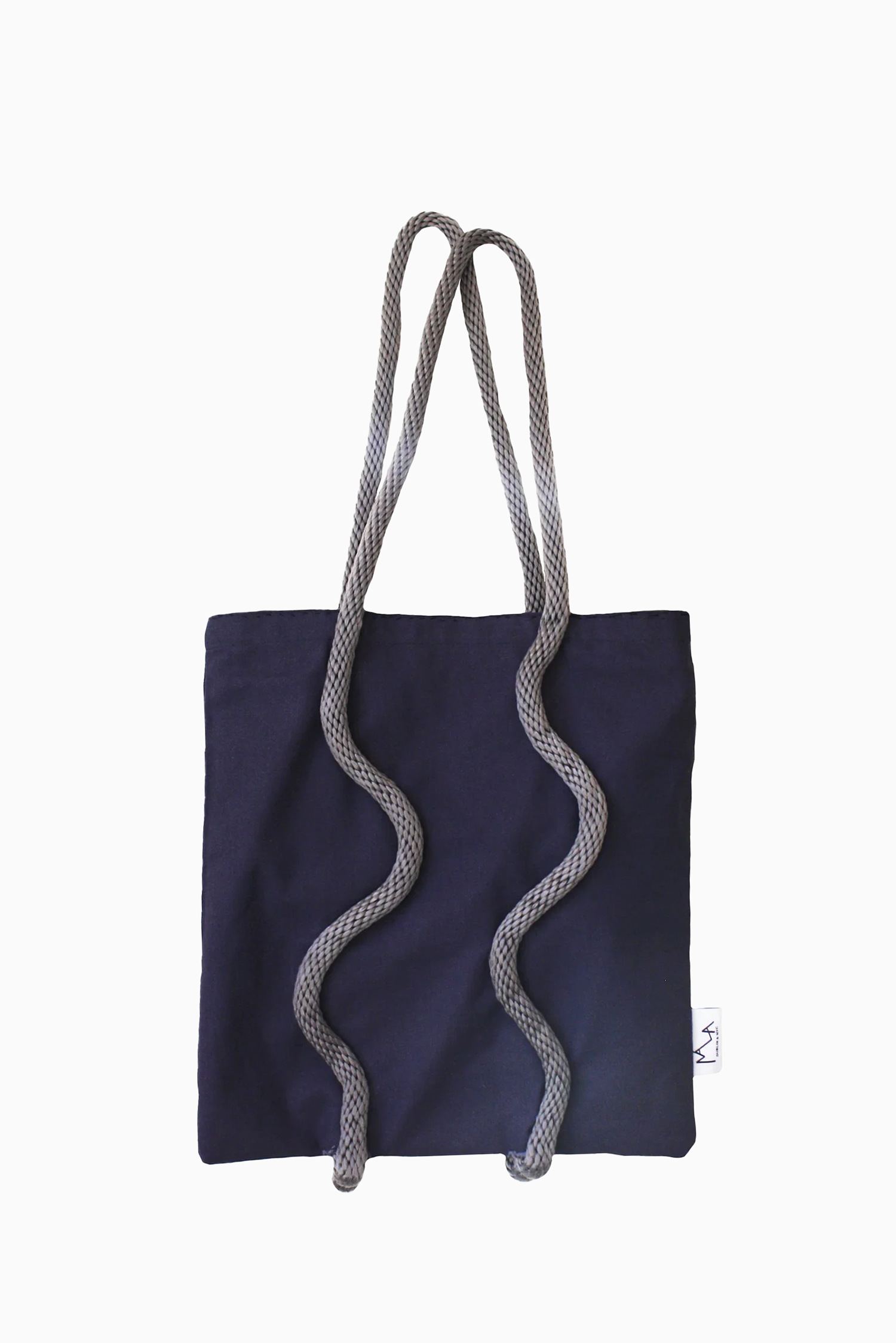 NAVY & SILVER WIBBLY WOBBLY WONDER TOTE BAG