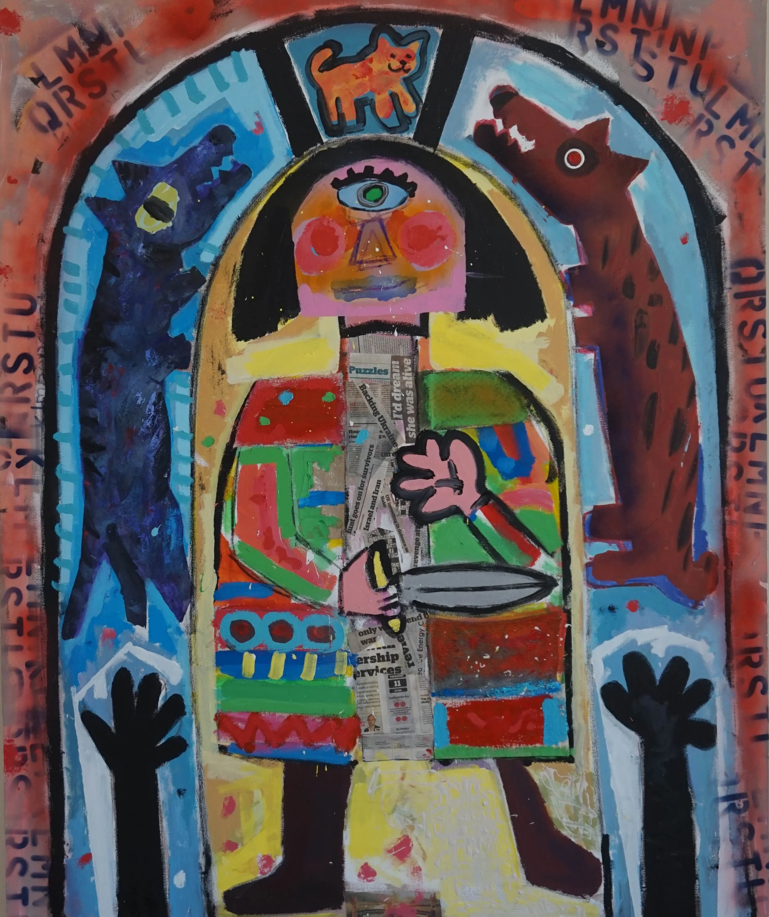 18a. .  Artist.  Paint,plaster and textile on canvas..145x120cm.JPG