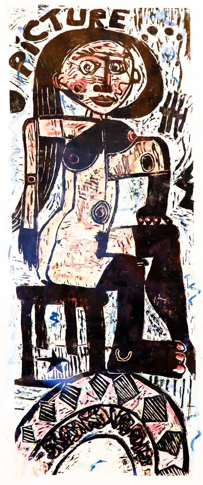 70. seated woman, coloured hardboard print.jpg